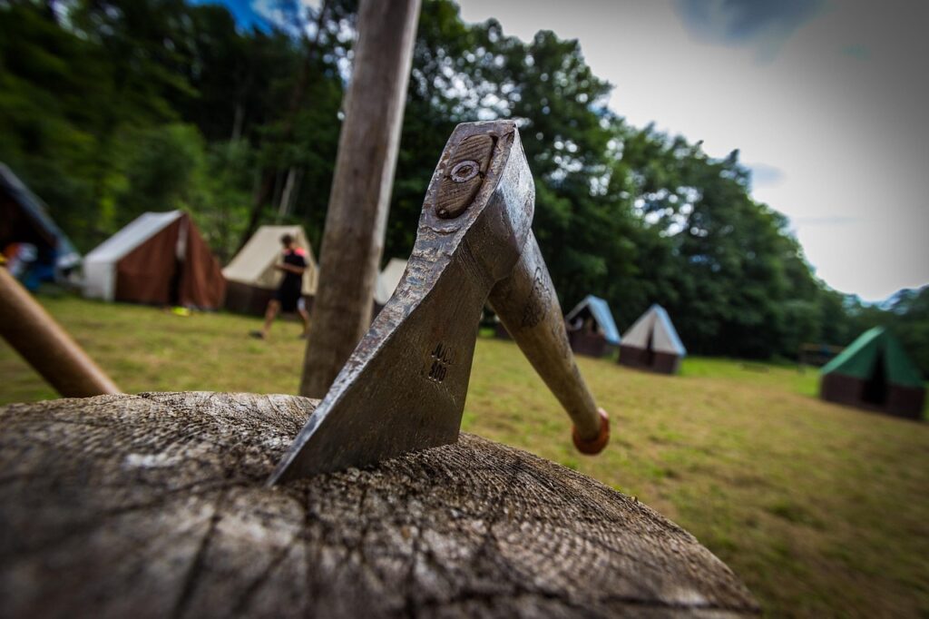 tentes, camps, hachette, scout, nature, été